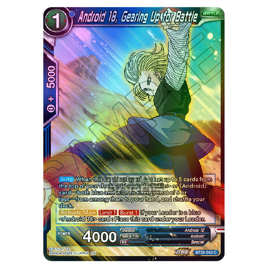 Dragon Ball Super - B20 - Power Absorbed - Android 18, Gearing Up for Battle - BT20-042 (Foil)