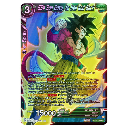 Dragon Ball Super - B20 - Power Absorbed - SS4 Son Goku, to Hell and Back - BT20-063 (Foil)