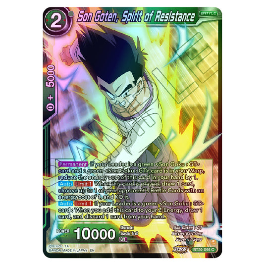 Dragon Ball Super - B20 - Power Absorbed - Son Goten, Spirit of Resistance - BT20-066 (Foil)