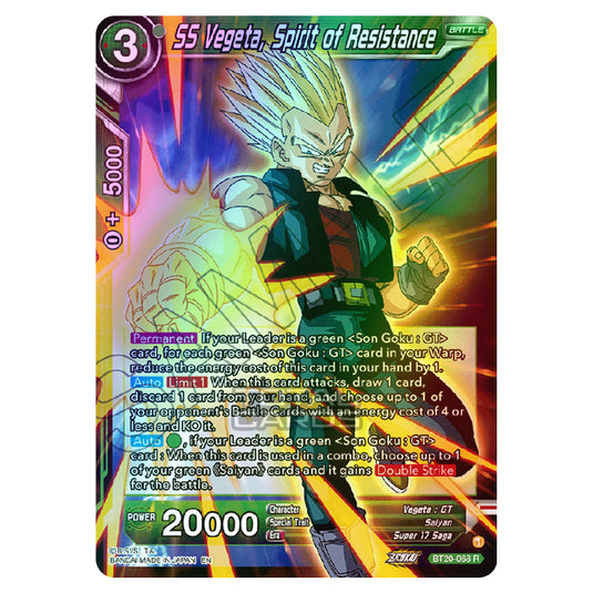 Dragon Ball Super - B20 - Power Absorbed - SS Vegeta, Spirit of Resistance - BT20-068 (Foil)