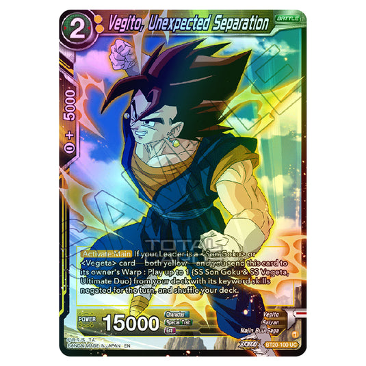 Dragon Ball Super - B20 - Power Absorbed - Vegito, Unexpected Separation - BT20-100 (Foil)