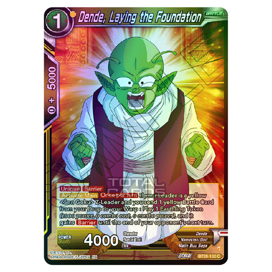 Dragon Ball Super - B20 - Power Absorbed - Dende, Laying the Foundation - BT20-102 (Foil)