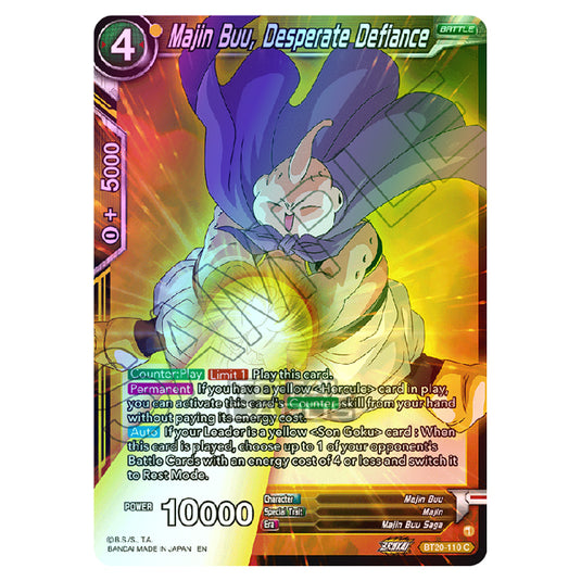 Dragon Ball Super - B20 - Power Absorbed - Majin Buu, Desperate Defiance - BT20-110 (Foil)