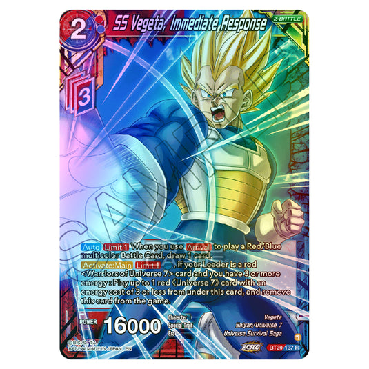 Dragon Ball Super - B20 - Power Absorbed - SS Vegeta, Immediate Response - BT20-137 (Foil)