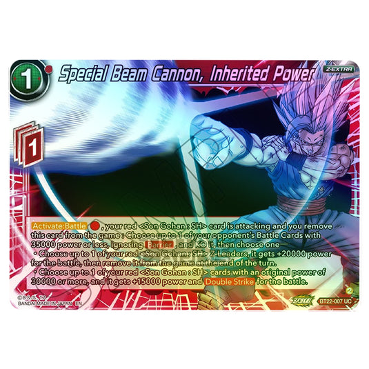 Dragon Ball Super - B22 - Critical Blow - Special Beam Cannon, Inherited Power - BT22-007 (Foil)