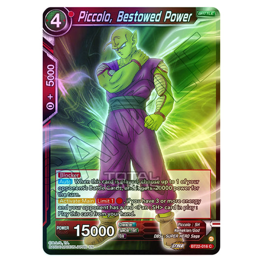 Dragon Ball Super - B22 - Critical Blow - Piccolo, Bestowed Power - BT22-016 (Foil)