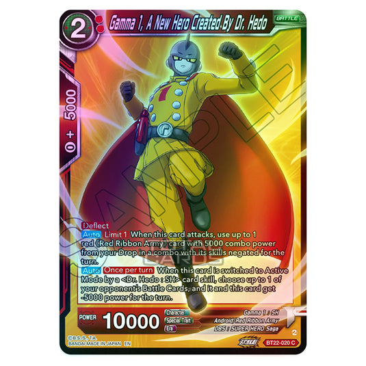 Dragon Ball Super - B22 - Critical Blow - Gamma 1, A New Hero Created By Dr. Hedo - BT22-020 (Foil)