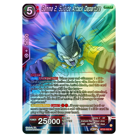 Dragon Ball Super - B22 - Critical Blow - Gamma 2, Suicide Attack Departure - BT22-022 (Foil)