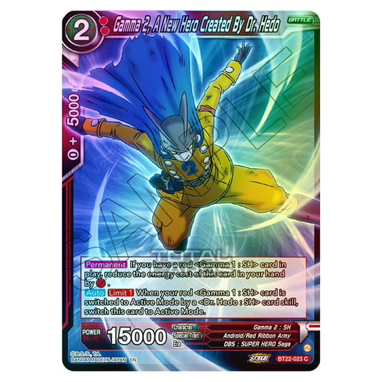 Dragon Ball Super - B22 - Critical Blow - Gamma 2, A New Hero Created By Dr. Hedo - BT22-023 (Foil)