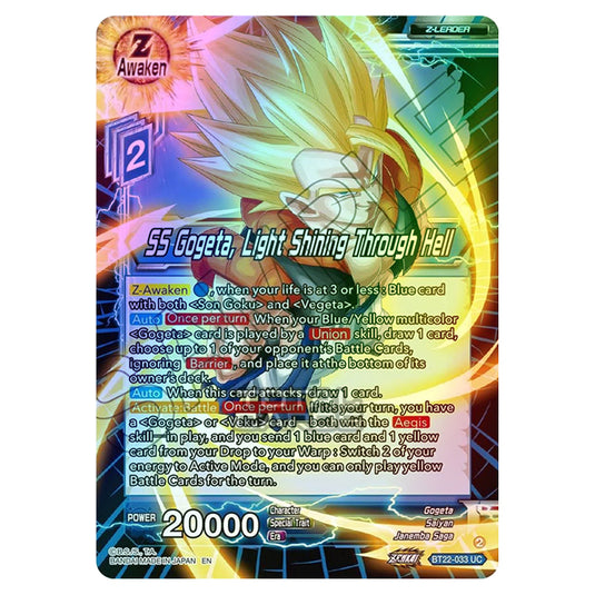 Dragon Ball Super - B22 - Critical Blow - SS Gogeta, Light Shining Through Hell - BT22-033 (Foil)