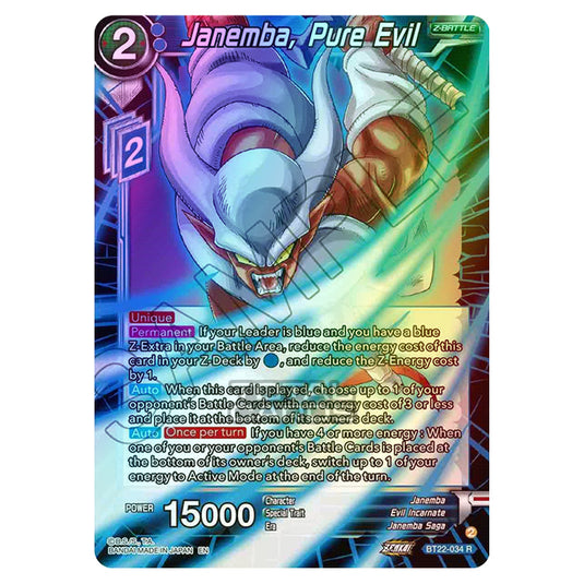 Dragon Ball Super - B22 - Critical Blow - Janemba, Quiet Agent of Destruction - BT22-034 (Foil)