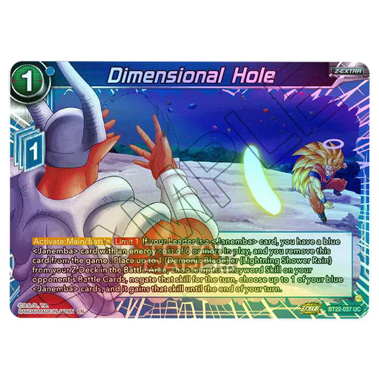 Dragon Ball Super - B22 - Critical Blow - Dimensional Hole - BT22-037 (Foil)