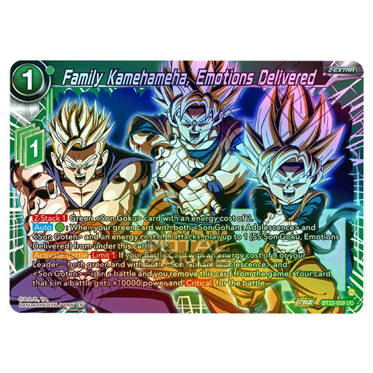 Dragon Ball Super - B22 - Critical Blow - Family Kamehameha, Emotions Delivered - BT22-059 (Foil)