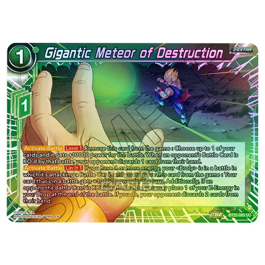 Dragon Ball Super - B22 - Critical Blow - Gigantic Meteor of Destruction - BT22-060 (Foil)