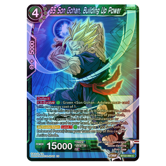 Dragon Ball Super - B22 - Critical Blow - SS Son Gohan, Building Up Power - BT22-064 (Foil)