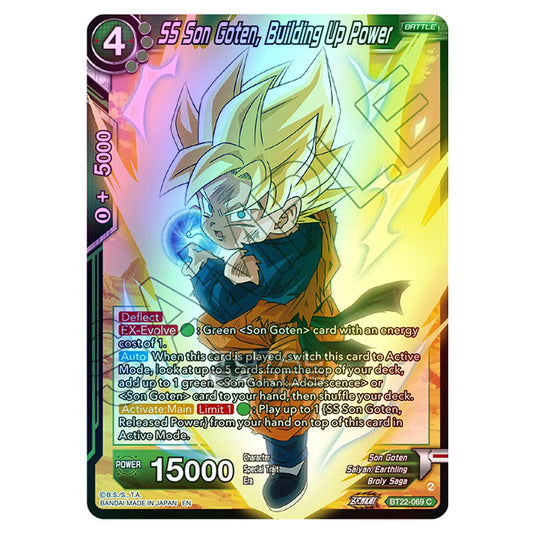 Dragon Ball Super - B22 - Critical Blow - SS Son Goten, Building Up Power - BT22-069 (Foil)