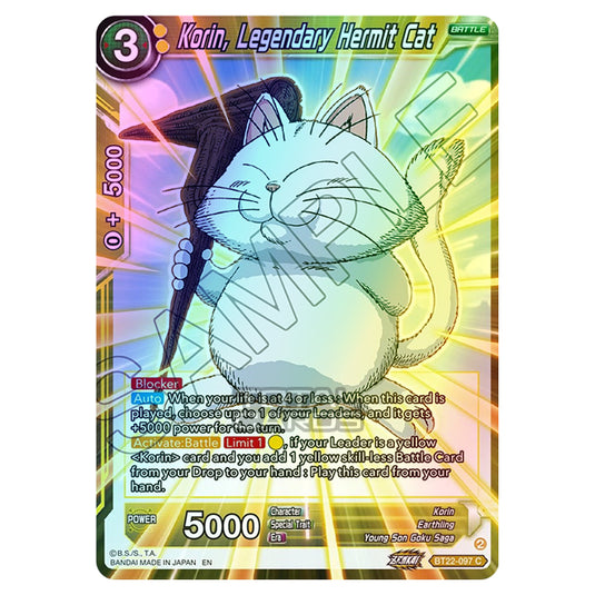 Dragon Ball Super - B22 - Critical Blow - Korin, Legendary Hermit Cat - BT22-097 (Foil)