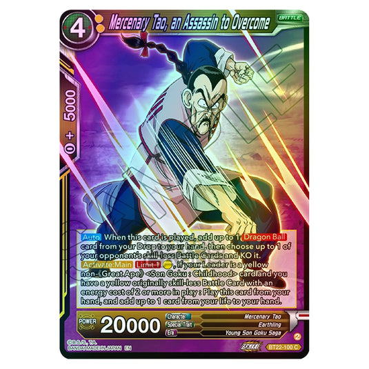 Dragon Ball Super - B22 - Critical Blow - Mercenary Tao, an Assassin to Overcome - BT22-100 (Foil)