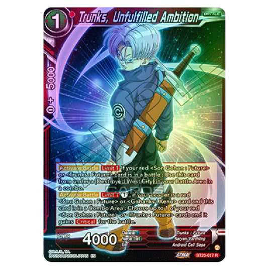 Dragon Ball Super - B23 - Perfect Combination - Trunks, Unfulfilled Ambition - BT23-017 (Foil)