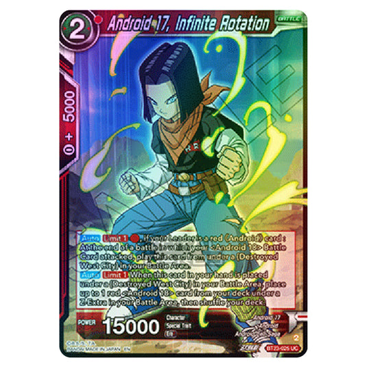 Dragon Ball Super - B23 - Perfect Combination - Android 17, Infinite Rotation - BT23-025 (Foil)