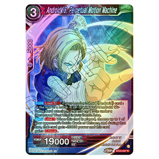 Dragon Ball Super - B23 - Perfect Combination - Android 18, Perpetual Motion Machine - BT23-027 (Foil)