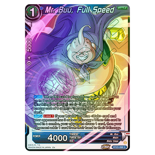 Dragon Ball Super - B23 - Perfect Combination - Mr. Buu, Full Speed - BT23-068 (Foil)