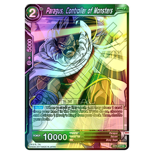 Dragon Ball Super - B01 - Galactic Battle - Paragus, Controller of Monsters - BT1-077 (Foil)