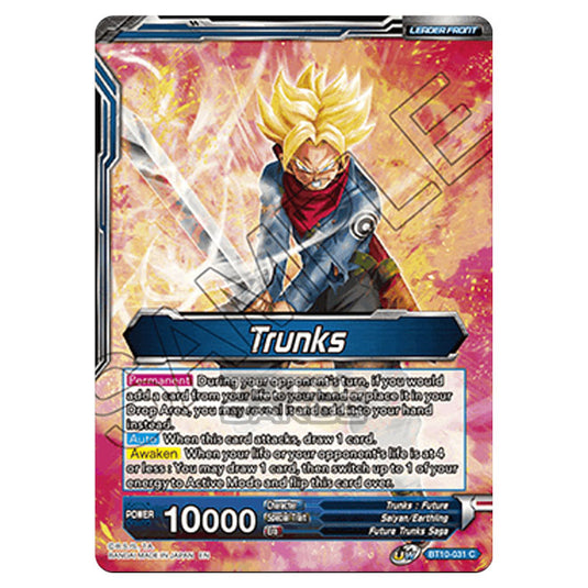 Dragon Ball Super - B10 - Unison Warrior Series - Rise of the Unison Warrior - Trunks - BT10-031 (Foil)