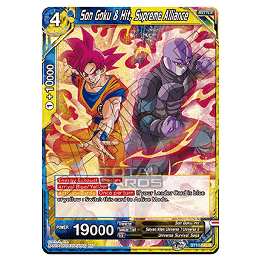 Dragon Ball Super - B10 - Unison Warrior Series - Rise of the Unison Warrior - Son Goku & Hit, Supreme Alliance - BT10-145 (Foil)