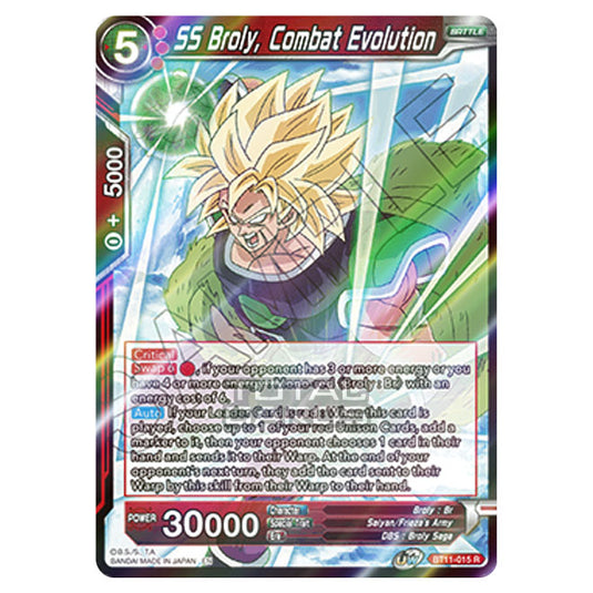 Dragon Ball Super - B11 - Vermilion Bloodline - SS Broly, Combat Evolution - BT11-015 (Foil)