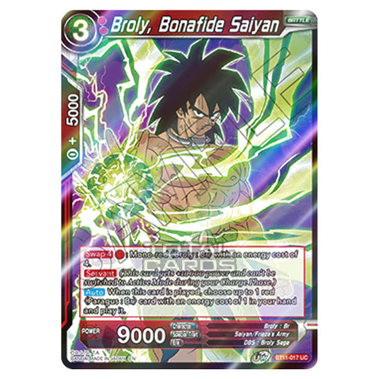 Dragon Ball Super - B11 - Vermilion Bloodline - Broly, Bonafide Saiyan - BT11-017 (Foil)