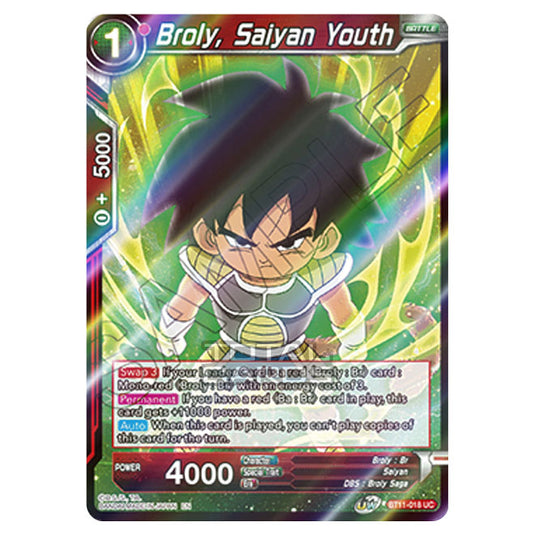 Dragon Ball Super - B11 - Vermilion Bloodline - Broly, Saiyan Youth - BT11-018 (Foil)