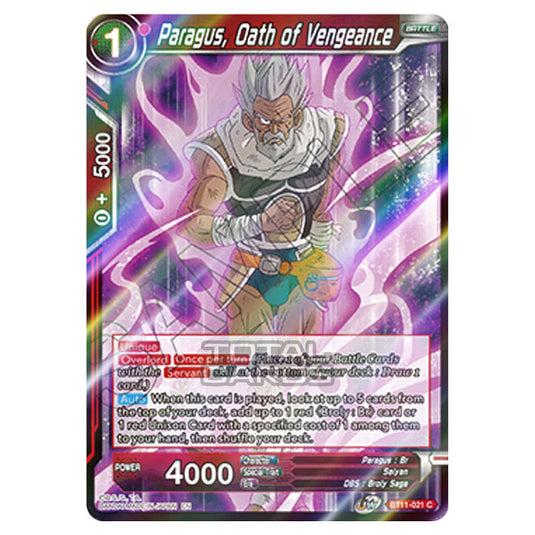 Dragon Ball Super - B11 - Vermilion Bloodline - Paragus, Oath of Vengeance - BT11-021 (Foil)