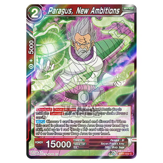 Dragon Ball Super - B11 - Vermilion Bloodline - Paragus, New Ambitions - BT11-022 (Foil)