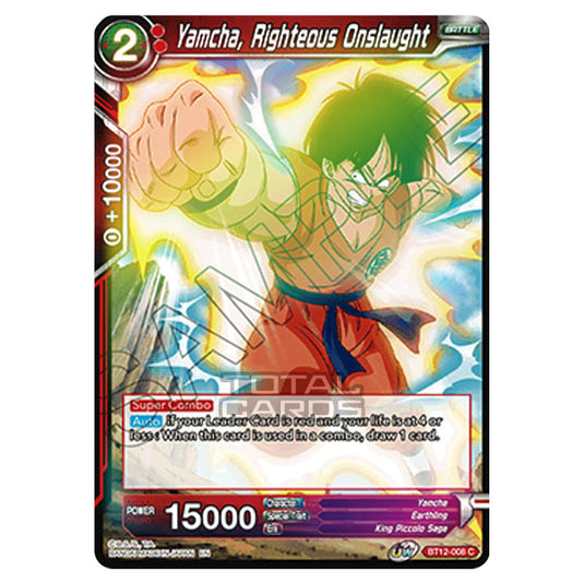 Dragon Ball Super - B12 - Vicious Rejuvenation - Yamcha, Righteous Onslaught - BT12-008 (Foil)