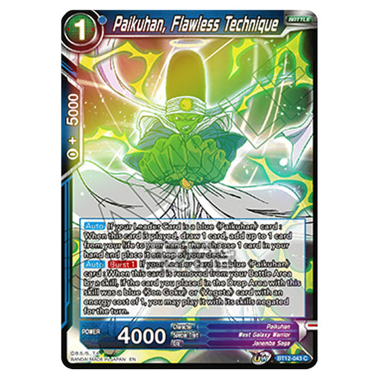 Dragon Ball Super - B12 - Vicious Rejuvenation - Paikuhan, Flawless Technique - BT12-043 (Foil)