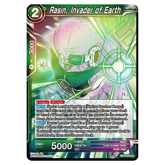 Dragon Ball Super - B12 - Vicious Rejuvenation - Rasin, Invader of Earth - BT12-074 (Foil)