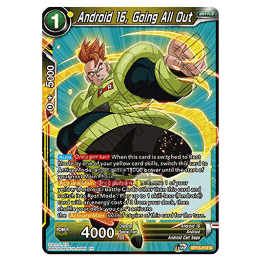 Dragon Ball Super - B13 - Supreme Rivalry - 	Android 16, Going All Out - BT13-112 (Foil)