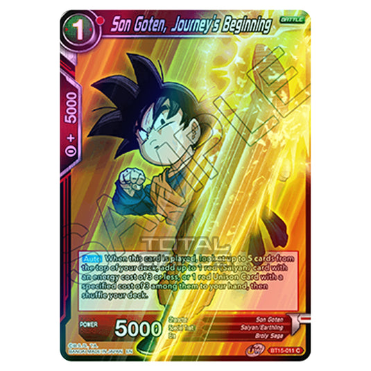 Dragon Ball Super - B15 - Saiyan Showdown - Son Goten, Journey's Beginning - BT15-011 (Foil)