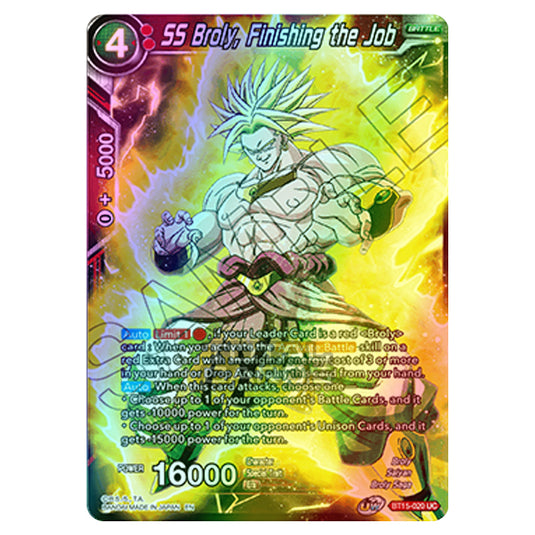 Dragon Ball Super - B15 - Saiyan Showdown - SS Broly, Finishing the Job - BT15-020 (Foil)