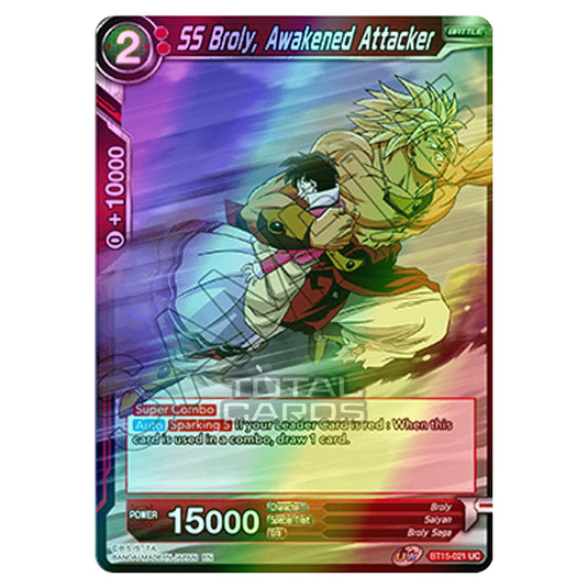 Dragon Ball Super - B15 - Saiyan Showdown - SS Broly, Awakened Attacker - BT15-021 (Foil)