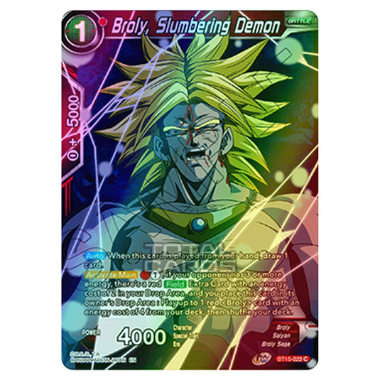 Dragon Ball Super - B15 - Saiyan Showdown - Broly, Slumbering Demon - BT15-022 (Foil)