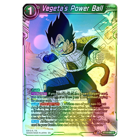 Dragon Ball Super - B15 - Saiyan Showdown - Vegeta's Power Ball - BT15-090 (Foil)