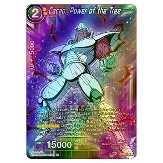 Dragon Ball Super - B15 - Saiyan Showdown - Cacao, Power of the Tree - BT15-111 (Foil) Dragon Ball Super - B15 - Saiyan Showdown - Cacao, Power of the Tree - BT15-111 (Foil)