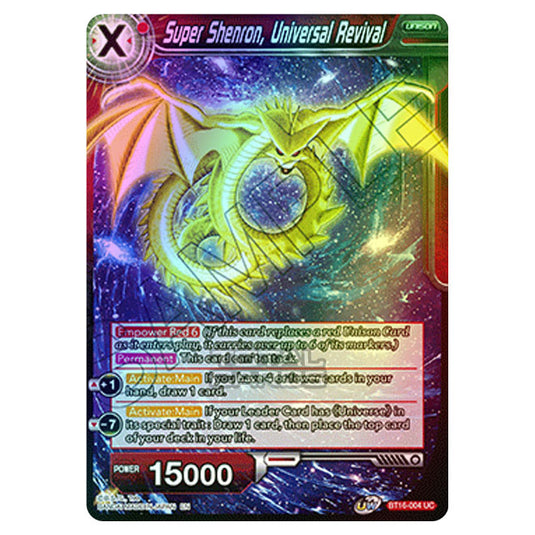 Dragon Ball Super - B16 - Realm Of The Gods - Super Shenron, Universal Revival - BT16-004 (Foil)