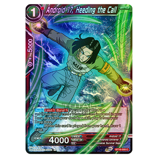 Dragon Ball Super - B16 - Realm Of The Gods - Android 17, Heeding the Call - BT16-009 (Foil)