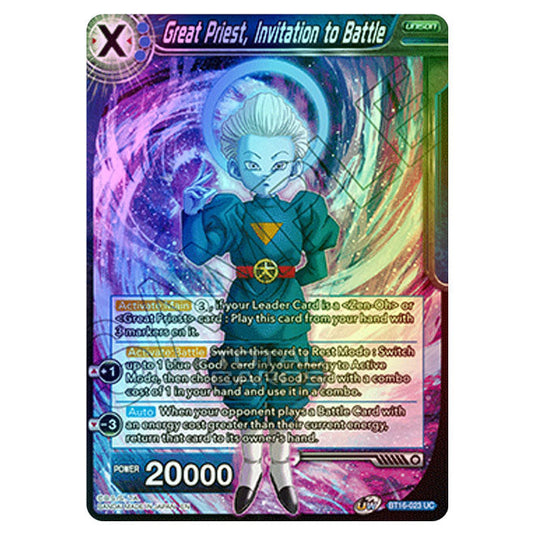 Dragon Ball Super - B16 - Realm Of The Gods - Pre-release - Great Priest, Invitation to Battle - BT16-023 (Foil)