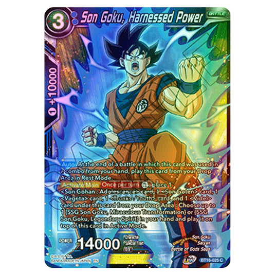 Dragon Ball Super - B16 - Realm Of The Gods - Son Goku, Harnessed Power - BT16-025 (Foil)