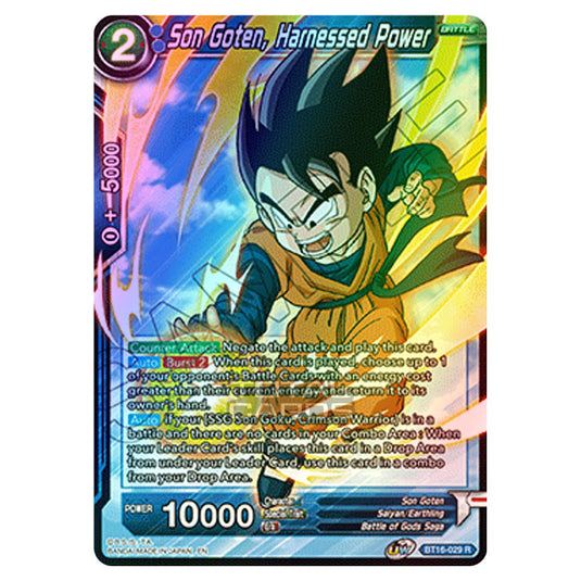 Dragon Ball Super - B16 - Realm Of The Gods - Son Goten, Harnessed Power - BT16-029 (Foil)