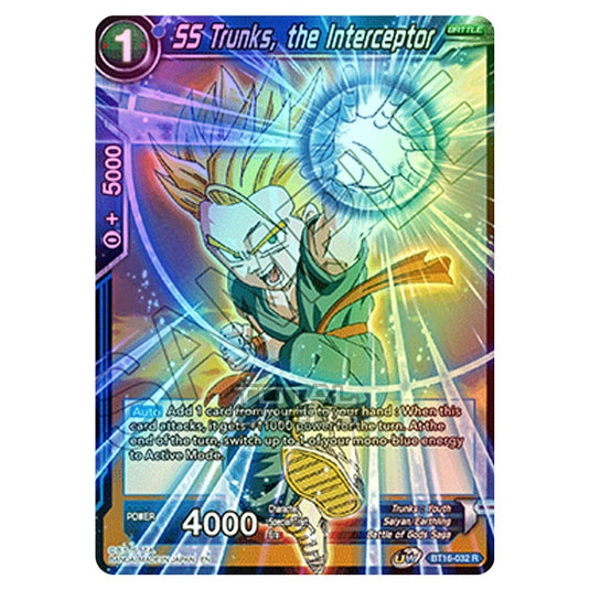 Dragon Ball Super - B16 - Realm Of The Gods - SS Trunks, the Interceptor - BT16-032 (Foil)